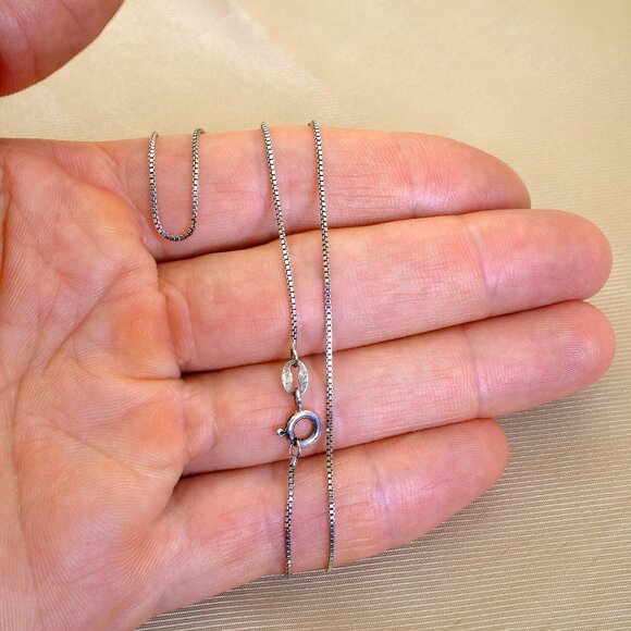 Vintage Silver Box Chain, Real 925 Sterling Silver, High Quality Silver Necklace - Picture 8 of 10